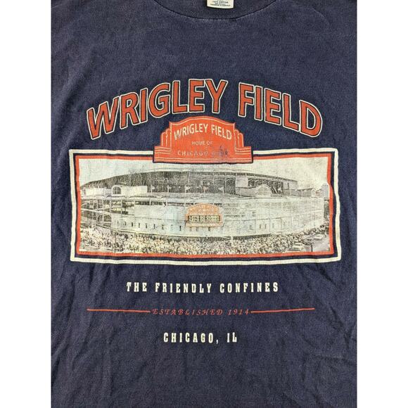 Delta Pro Weight Wrigley Field T Shirt Size XL Blue Graphic Baseball Chicago - Picture 5 of 9